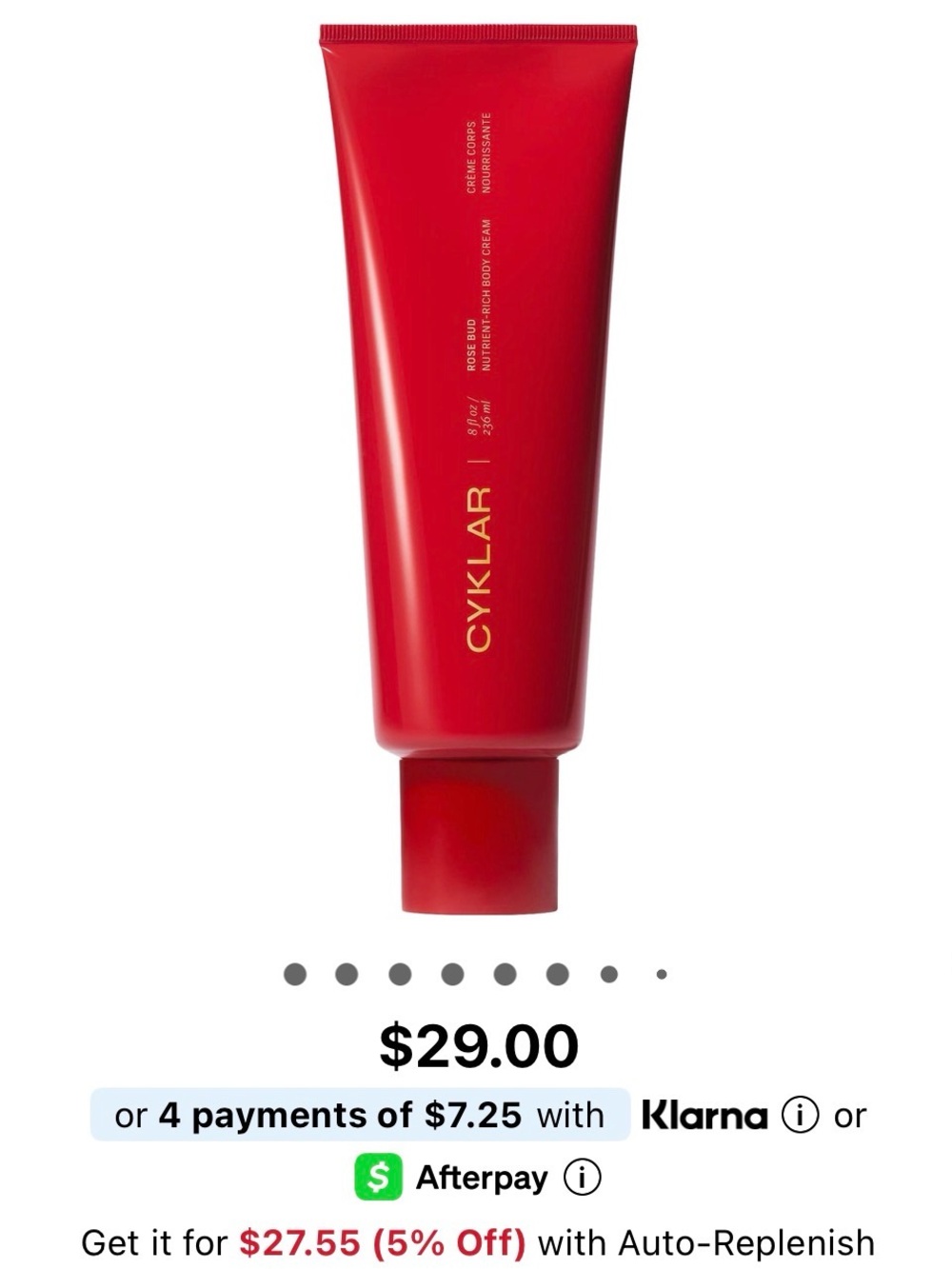 CYKLAR Rose Bud Nutrient-Rich Body Cream with Niacinamide